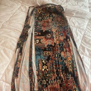 aztec print wrap skirt